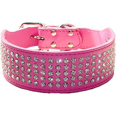 Imagem de Coleiras para cachorro com strass haoyueer 5 cm de largura 5 fileiras de diamantes de cristal brilhantes brilhantes brilhantes elegantes de couro PU chique para cães de médio e grande portehaoyueer Medium multicor C0100110124