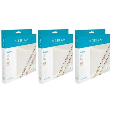 Imagem de Kit 3x Fita LED - Stella - 5m 10W/m 12V 3000K IP20 SMD5050 Branco Quente - STH7814/30