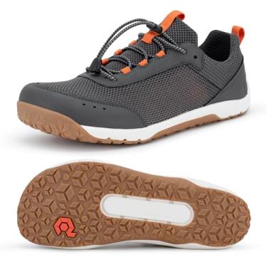 Imagem de Pulltop Tênis aquático masculino Barefoot | Secagem rápida | Tênis anfíbio com sola autodrenante leve e larga sem queda, Wt08|cinza-escuro, 8 Wide