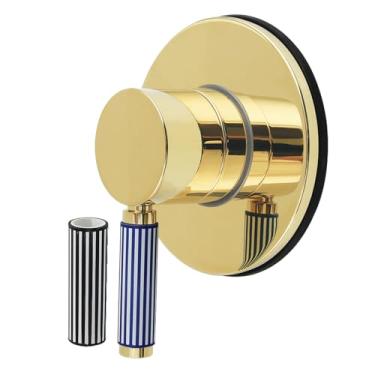Imagem de Kingston Brass KS3032KPS Verona Válvula de desvio de três vias de manípulo único com kit de acabamento redondo, latão polido