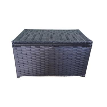 Imagem de Baú Cesta Caixa Organizadora de Fibra Sintética 70x40x40 (Preto)
