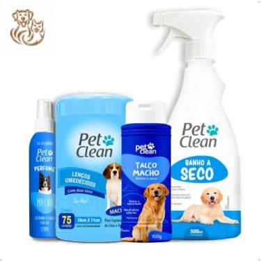 Imagem de KIT Higiene, Banho a Seco 500ml, Talco 100g, Lenços Umedecidos 75unid,