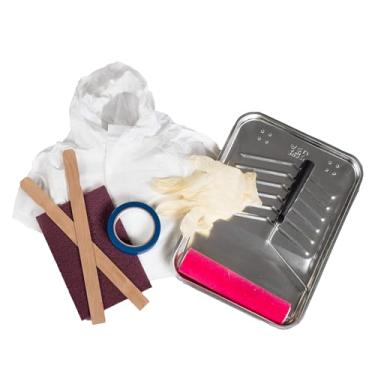 Imagem de TotalBoat Kit de materiais de pintura inferior – Artigos diversos essenciais para pintura de barco de formiga inclui rolo, bandeja, terno descartável, luvas, ferramentas de mistura e fita adesiva