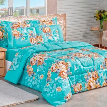 Imagem de kit edredom MACIO 3 peças vários tamanhos QUEEN KING e SUPER KING estampado (Jasmine, King)