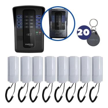 Imagem de Kit Porteiro Coletivo Collective 8, 8 Interfones e 20 Tags RFID - INTE