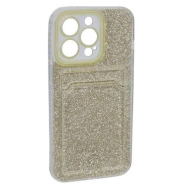 Imagem de Capa Capinha Porta Cartão Glitter Compatível iPhone 13 Pro - Tesla Sto