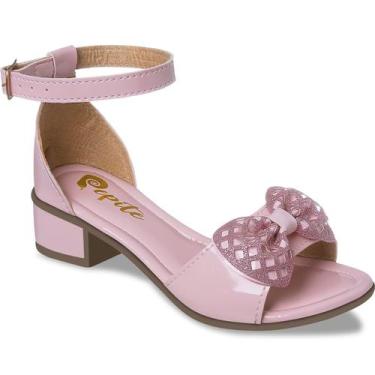 Imagem de Sandália Infantil Feminina Juvenil De Saltinho Baixo Salto Quadrado El