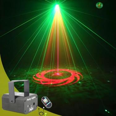Imagem de Mini Projetor Laser Vermelho Verde, 32 Padrões, Luz De Discoteca Para 