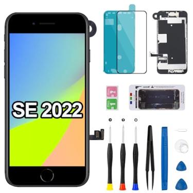 Imagem de Substituição de tela para iPhone 8/SE 2022 com alto-falante de fone de ouvido Botão Home da câmera frontal 3D Touch LCD Display digitalizador conjunto completo Kit de ferramentas de reparo A2782 A2783