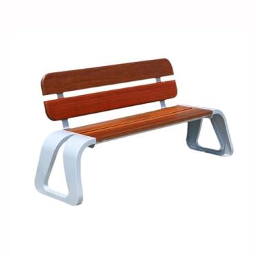 Imagem de ZzleoyuUUs-12 Banco de jardim ao ar livre banco de parque quadrado externo com encosto banco de pátio duplo