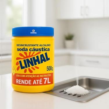 Imagem de Soda Cáustica 66–69% 500g Linhal | Desentupimento e Limpeza Pesada Fossa e Caixa de Gordura