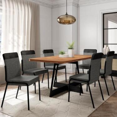 Imagem de Conjunto Sala de Jantar Paris 6 Cadeiras Carraro Preto