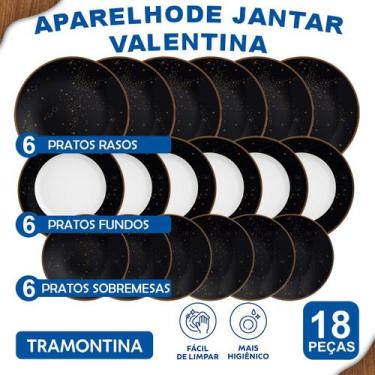 Imagem de Aparelho de Jantar Valentina Tramontina Jogo de Pratos Rasos, Fundos e