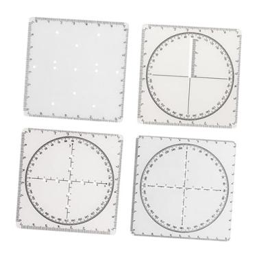 Imagem de Ｂｅｓｇａ Régua geométrica de 4 peças, régua de funções matemáticas, modelos de medição, estênceis de desenho para pintura arquitetônica