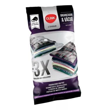 Imagem de Kit 5 Saco Organizador Vácuo Edredom Cobertor Roupa 70X110Cm