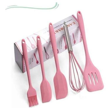 Imagem de 5 Utensílios De Silicone Cozinha Colher Espátulas Escova