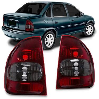 Imagem de Par lanterna traseira corsa sedan classic 2000 a 2010 fumê