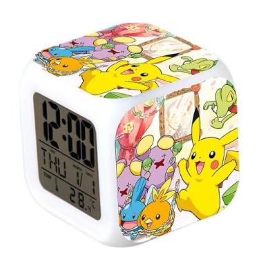 Imagem de Despertador digital colorido levou cubo luminoso lcd com lam - HUOGUO