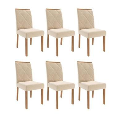 Imagem de Kit 6 Cadeiras para Sala de Jantar Estofadas fernanda - Cimol