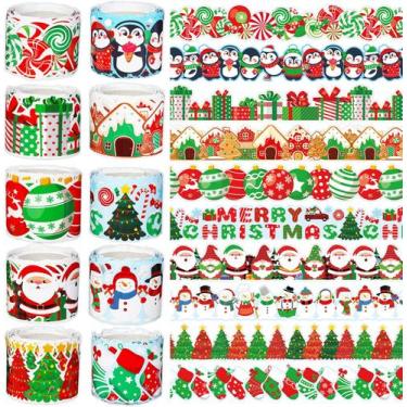 Imagem de Quadro de avisos de Natal Wiooffen Border Trim 80 m 10 rolos