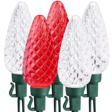 Imagem de Luzes de corda C9 ODEETRONIC 10m 50 LED vermelho branco 120V