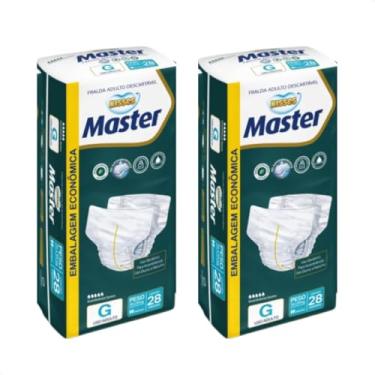 Imagem de Kit com 2 - Fralda Geriatrica Descartavel KISSES Master Tam G (56 FRALDAS TOTAL)