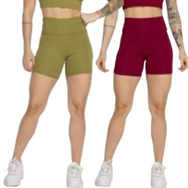 Imagem de KIT 2 Short Smart Verão Dia a Dia Serra e Mar Shortinho Treino Academia Confortavel Moda Fitness-Feminino