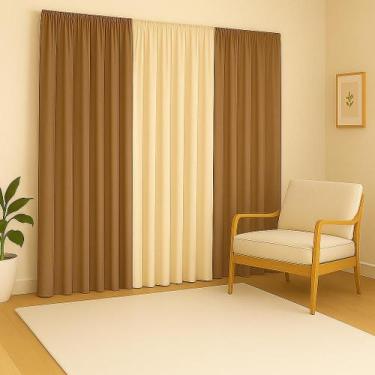 Imagem de Cortina Versátil 4,00X2,80 Para Decoração Sala Quarto Escritório Igrej