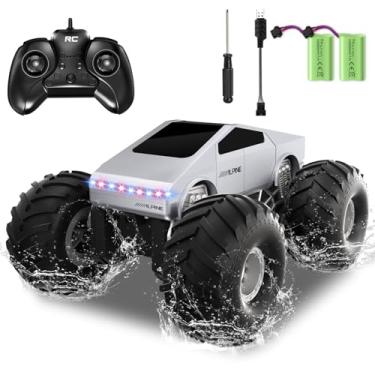 Imagem de Cheffun Carro Rc 1:16 - Carro De Controle Remoto De 2,4 Ghz Com Luz Led E Espaço De Carga, Cybertruck À Prova D'Água Com Tração Nas Quatro Rodas Para Todos Os Terrenos, Brinquedos De Veículos Elétr