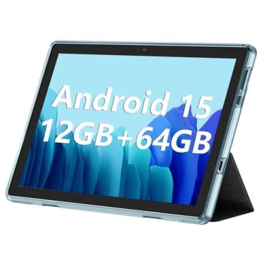 Imagem de Tablet Android, 10,1 polegadas, tablets Android 14, 6 GB RAM, 64 GB ROM, expansão de 1 TB, tela sensível ao toque 1280 x 800 IPS HD, bateria de 6000 mAh, Bluetooth, câmera dupla, GMS, WiFi (azul)