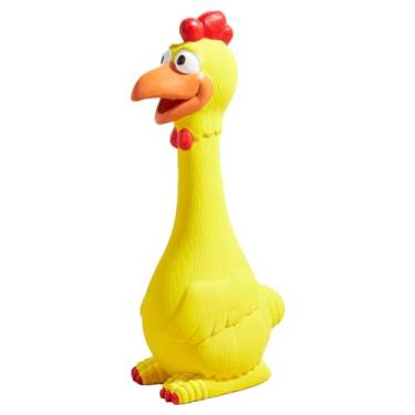 Imagem de Hoiasem Brinquedos de borracha para cães rangidos de frango para raças de animais de estimação médios ou grandes, brincar de buscar, reduzir a ansiedade de separação