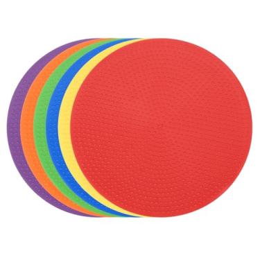 Imagem de Marcadores pontuais de 10 cm, 6 peças de marcadores antiderrapantes de agilidade, cones de campo plano, pontos de poliéster para academia, treinamento de velocidade, dança, futebol, basquete, esportes