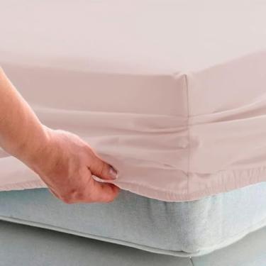 Imagem de Lençol Queen Avulso Com Elástico Percal 200 Fios 100% Algodão (Salmão)