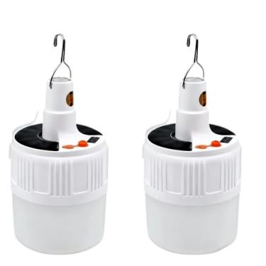 Imagem de Lâmpada de Emergência Lanterna Solar Bateria Recarregável 5 Niveis de Luz Camping com Gancho Economia de Energia Emergência(2PCS)