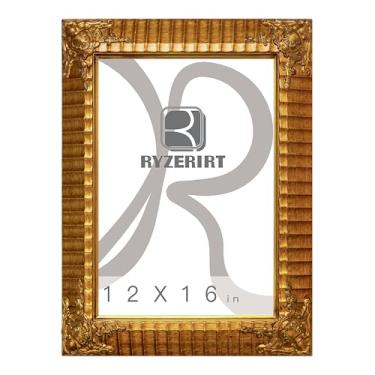 Imagem de RYZERIRT Molduras douradas de madeira ornamentadas, moldura de 30 x 40 cm para moldura de foto, molduras de tela, moldura de painéis de arte, pinturas, obras de arte, ornamentos de canto, molduras