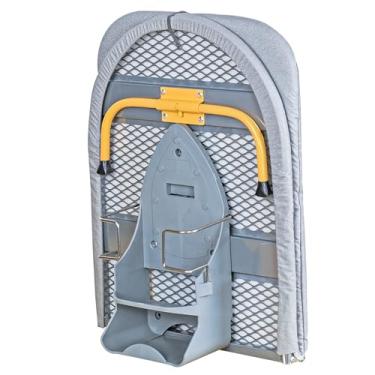 Imagem de Tábua de passar a ferro dobrável de montagem na parede com suporte de ferro, mini tábua de passar a ferro, design compacto portátil, cinza