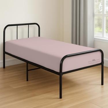 Imagem de Lençol com elástico para berço 63,5 cm x 190,5 cm - 100% algodão egípcio - 1 peça de lençol de baixo tamanho de berço, ajuste confortável para colchão estreito de solteiro/beliche RVs/camas de