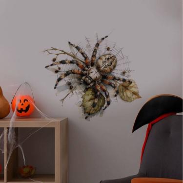 Imagem de Adesivos de parede Halloween Spider 3D PVC, papel de parede autoadesivo