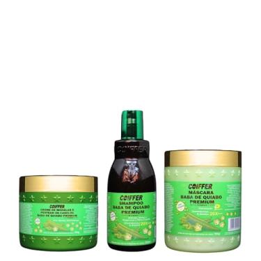 Imagem de Coiffer Kit Baba de Quiabo Premium, 3 Produtos, Hidratante e Desembaraçante, Shampoo + Máscara + Creme Modelador, 1,1kg