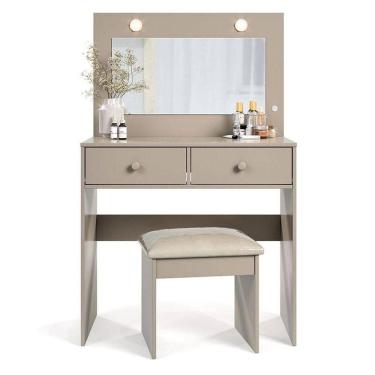 Imagem de Penteadeira Camarim E Banqueta Maia Com Almofada Mani - Luapa Móveis