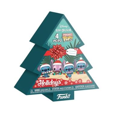 Imagem de Funko Pocket Pop! Stitch Holiday - 4 Pack Tree Box - Disney: Lilo & Stitch - Keychain Novelty Keyring - Collectable Mini Figure - Stocking Filler - Gift Idea - Official Merchandise - Disney/Pixar Fans