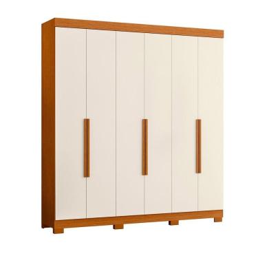 Imagem de Guarda Roupa Vinci 6 Portas 3 Gavetas Quarto Cinamomo Com Off White - Albatroz