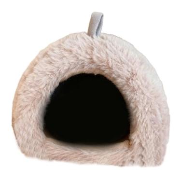 Imagem de Baoblaze Casinha aconchegante para hamster, rede suspensa, /esconderijo para animais de estimação de pequeno porte, como petauros-do-açúcar, Raiz de Lótus Rosa