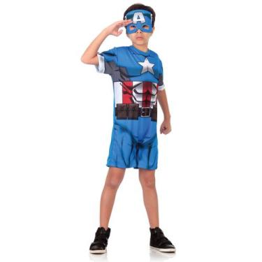 Imagem de Fantasia Capitão América Infantil com Máscara  Super-Herói - Abrakadab