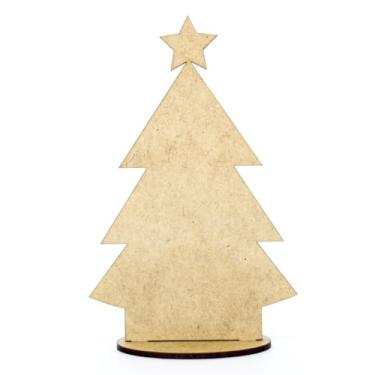 Imagem de Kit 10 Árvores de Natal MDF 3mm com Estrela Corte a Laser para Decoração Natalina