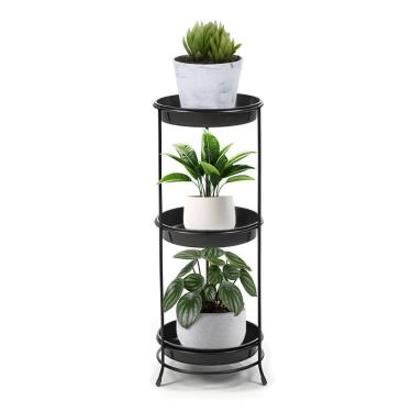 Imagem de Suporte Aramado Preto para Vasos de Plantas 3 Bandejas Floreira - 102/5 Azzo