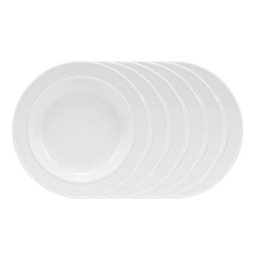 Imagem de Conjunto 6 Pratos Fundo 23 cm Porcelana Schmidt - Mod. Lys 242