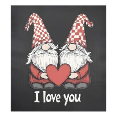 Imagem de Qilmy Capa de ímã de máquina de lavar louça de gnomo fofo dia dos namorados 58 x 66 cm capas decorativas de geladeira para porta frontal adesivo de folha magnética máquina de lavar louça painel