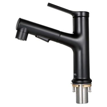 Imagem de Torneiras de Cozinha Tiravel com Uma Manípula e 2 Modos Pulverização Aspersor Puxável Rotativo 360 Válvula Cerâmica Mist