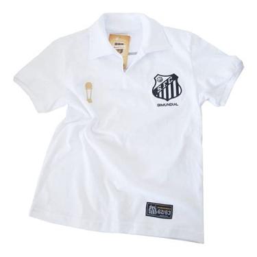 Imagem de Camisa Retrô Juvenil Santos Bimundial Branca 62/63